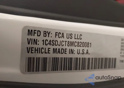 2021 Dodge Durango R/T Awd from USA, damaged, VIN 1C4SDJCT8MC820081